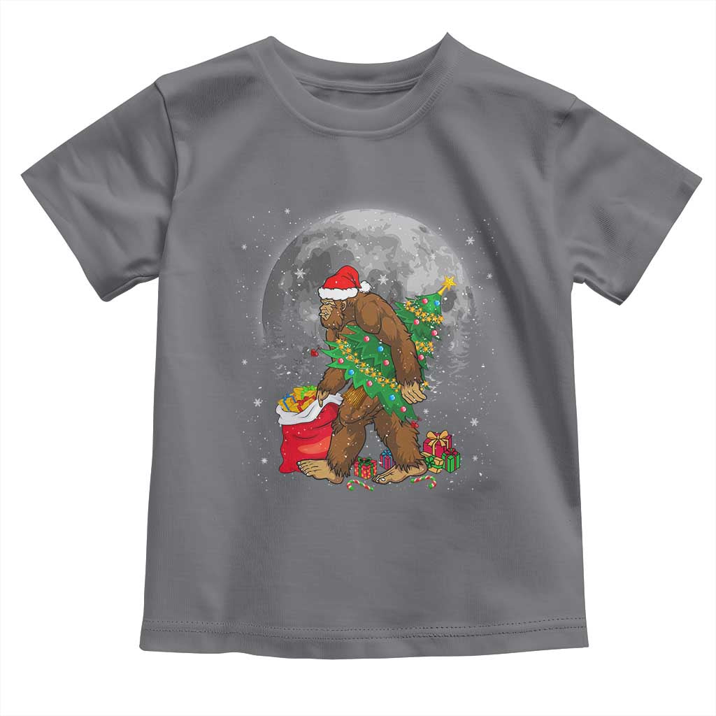 Bigfoot Christmas Tree Lights Baby Shirt Believe Xmas Sasquatch Lovers Ugly Gift TS10 Charcoal Print Your Wear