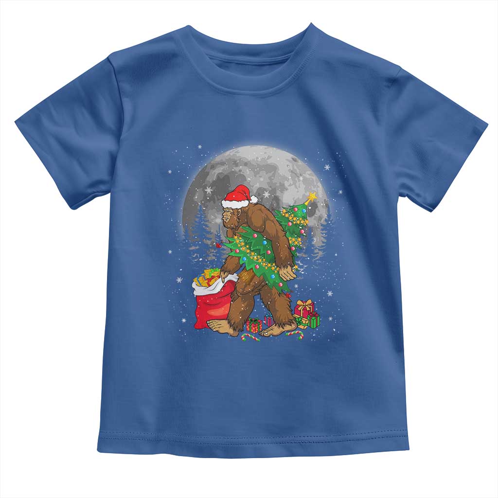 Bigfoot Christmas Tree Lights Baby Shirt Believe Xmas Sasquatch Lovers Ugly Gift TS10 Royal Blue Print Your Wear