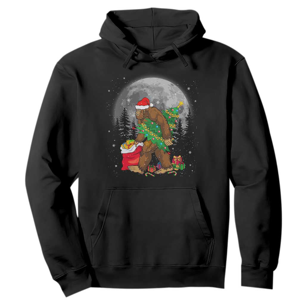 Bigfoot Christmas Tree Lights Hoodie Believe Xmas Sasquatch Lovers Ugly Gift TS10 Black Print Your Wear