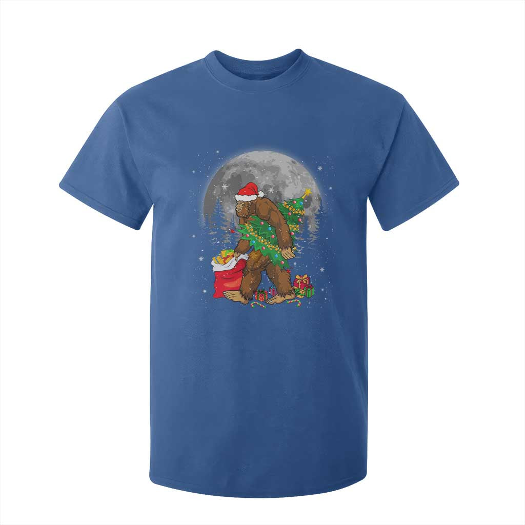 Bigfoot Christmas Tree Lights T Shirt For Kid Believe Xmas Sasquatch Lovers Ugly Gift TS10 Royal Blue Print Your Wear
