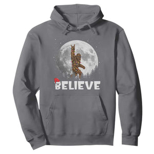 Funny Bigfoot Christmas Hoodie Cool Full Moon & Trees Sasquatch Lovers Xmas Lights TS10 Charcoal Print Your Wear