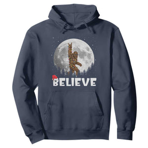 Funny Bigfoot Christmas Hoodie Cool Full Moon & Trees Sasquatch Lovers Xmas Lights TS10 Navy Print Your Wear