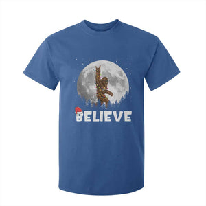 Funny Bigfoot Christmas T Shirt For Kid Cool Full Moon & Trees Sasquatch Lovers Xmas Lights TS10 Royal Blue Print Your Wear