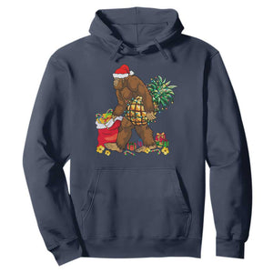 Bigfoot Christmas Hoodie Pineapple Tree Lights Funny Hawaiian Xmas Sasquatch Lovers TS10 Navy Print Your Wear
