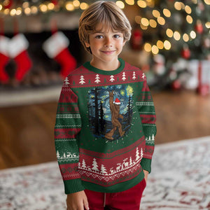 Bigfoot Starry Night Ugly Christmas Sweater Sasquatch Santa Hat Sasquatch Van Gogh Sky Painting Art Xmas Gift TS10 Christmas Print Your Wear