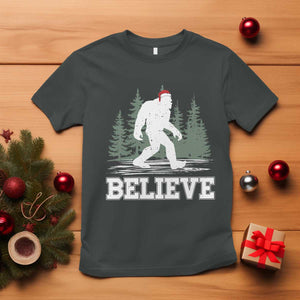 Bigfoot Christmas T Shirt Funny Sasquatch Believe Lovers Gifts TS10 Dark Heather Print Your Wear