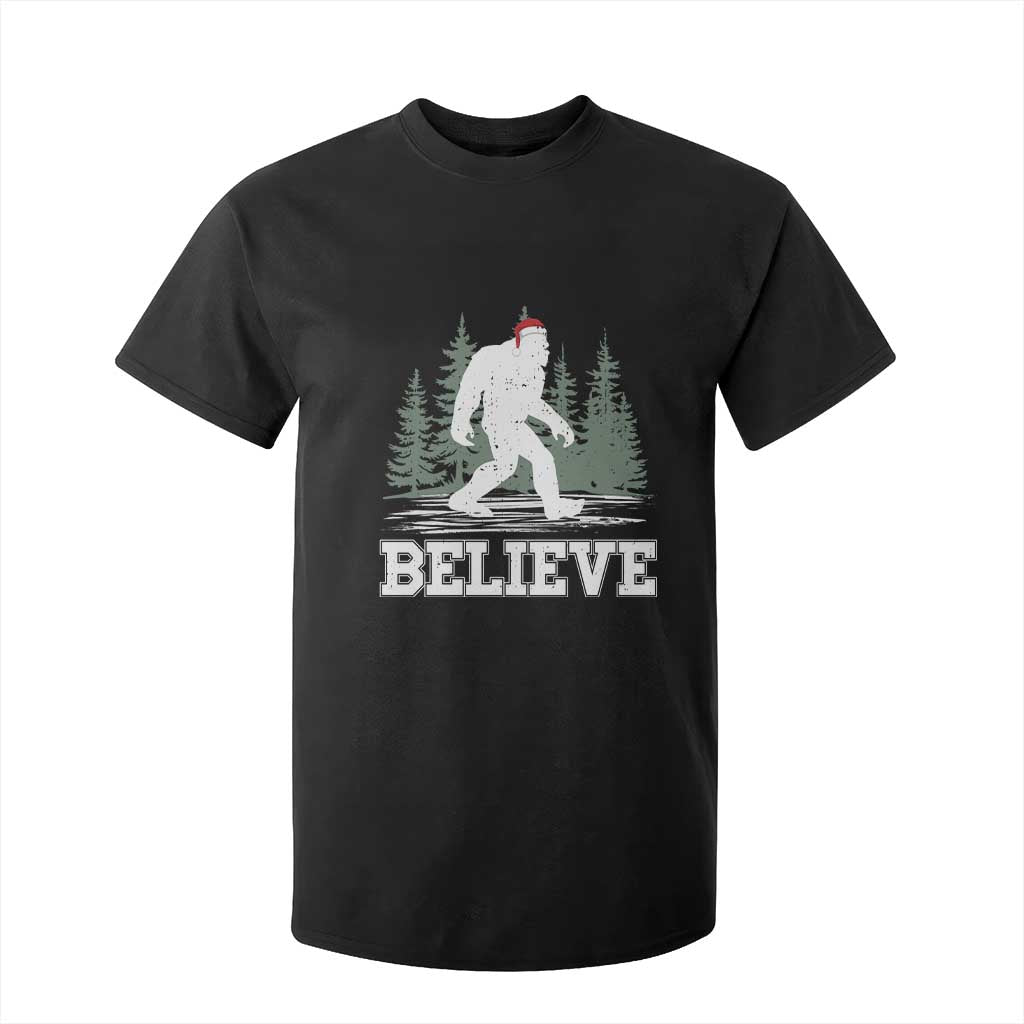 Bigfoot Christmas T Shirt For Kid Funny Sasquatch Believe Lovers Gifts TS10 Black Print Your Wear