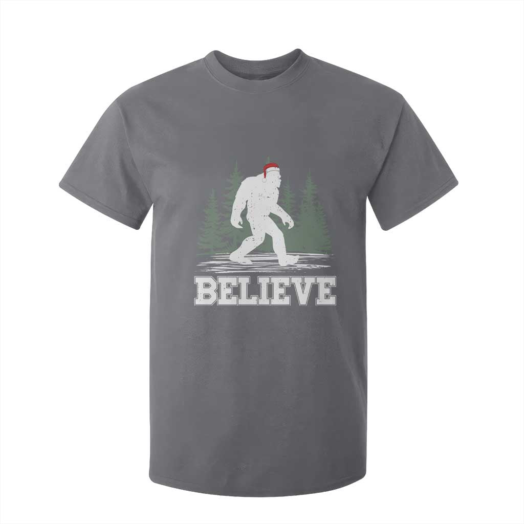 Bigfoot Christmas T Shirt For Kid Funny Sasquatch Believe Lovers Gifts TS10 Charcoal Print Your Wear