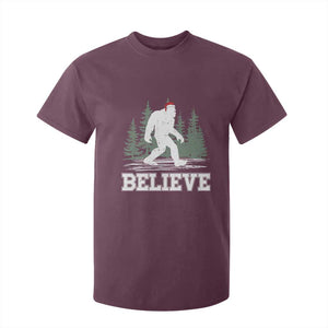 Bigfoot Christmas T Shirt For Kid Funny Sasquatch Believe Lovers Gifts TS10 Maroon Print Your Wear