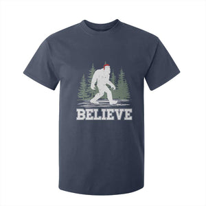 Bigfoot Christmas T Shirt For Kid Funny Sasquatch Believe Lovers Gifts TS10 Navy Print Your Wear
