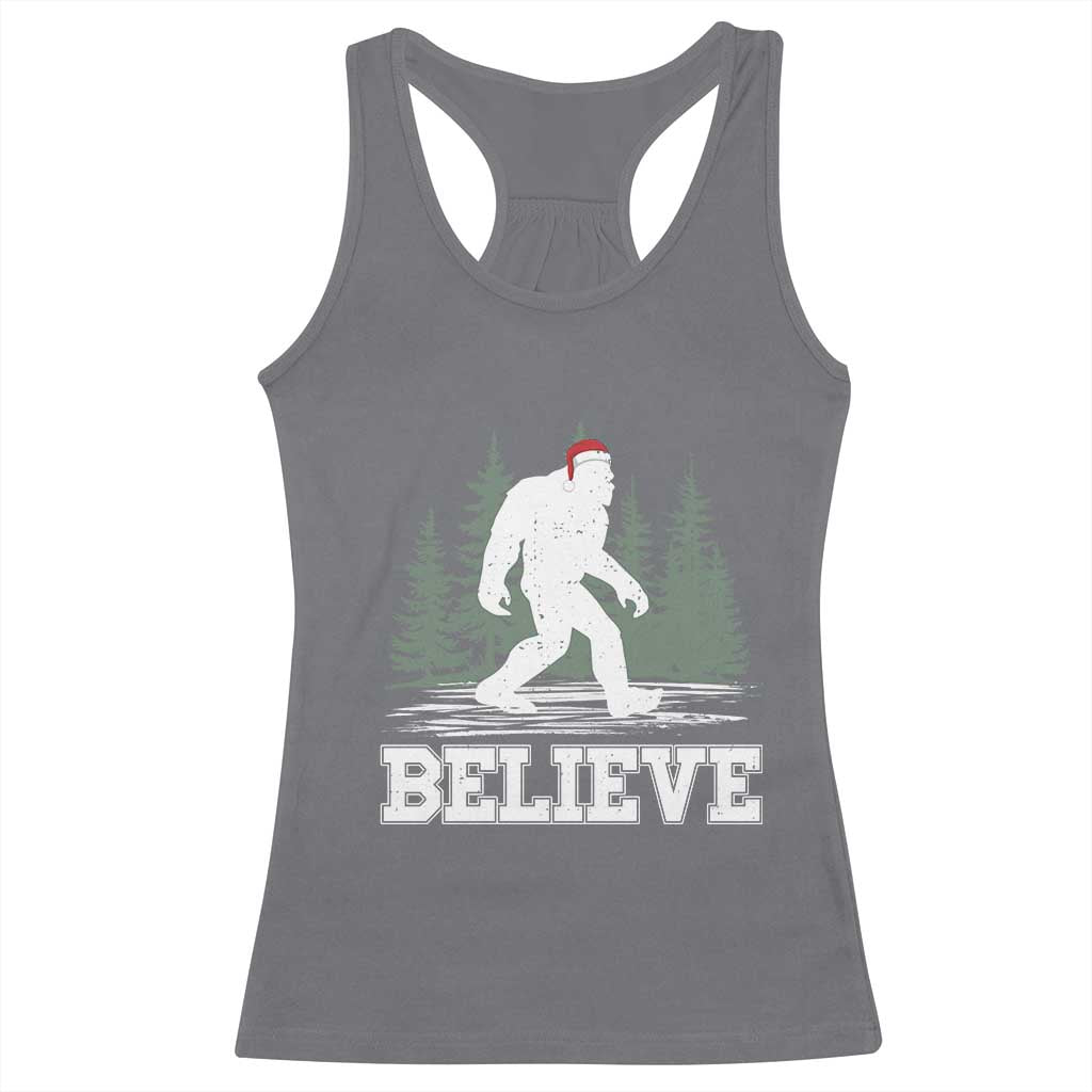 Bigfoot Christmas Racerback Tank Top Funny Sasquatch Believe Lovers Gifts TS10 Charcoal Print Your Wear