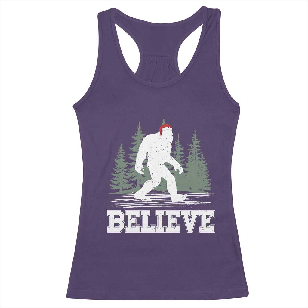 Bigfoot Christmas Racerback Tank Top Funny Sasquatch Believe Lovers Gifts TS10 Purple Print Your Wear
