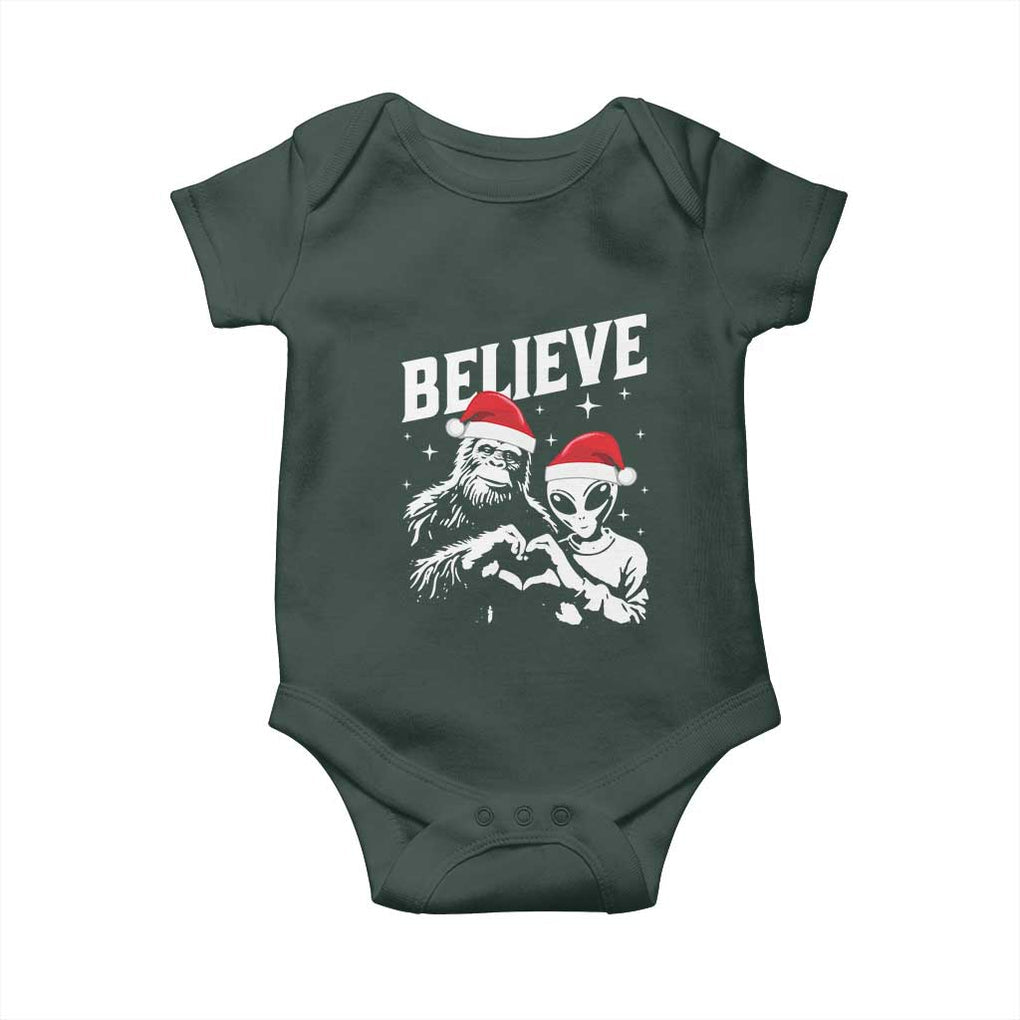 Alien And Bigfoot Christmas Baby Onesie TS10 Print Your Wear