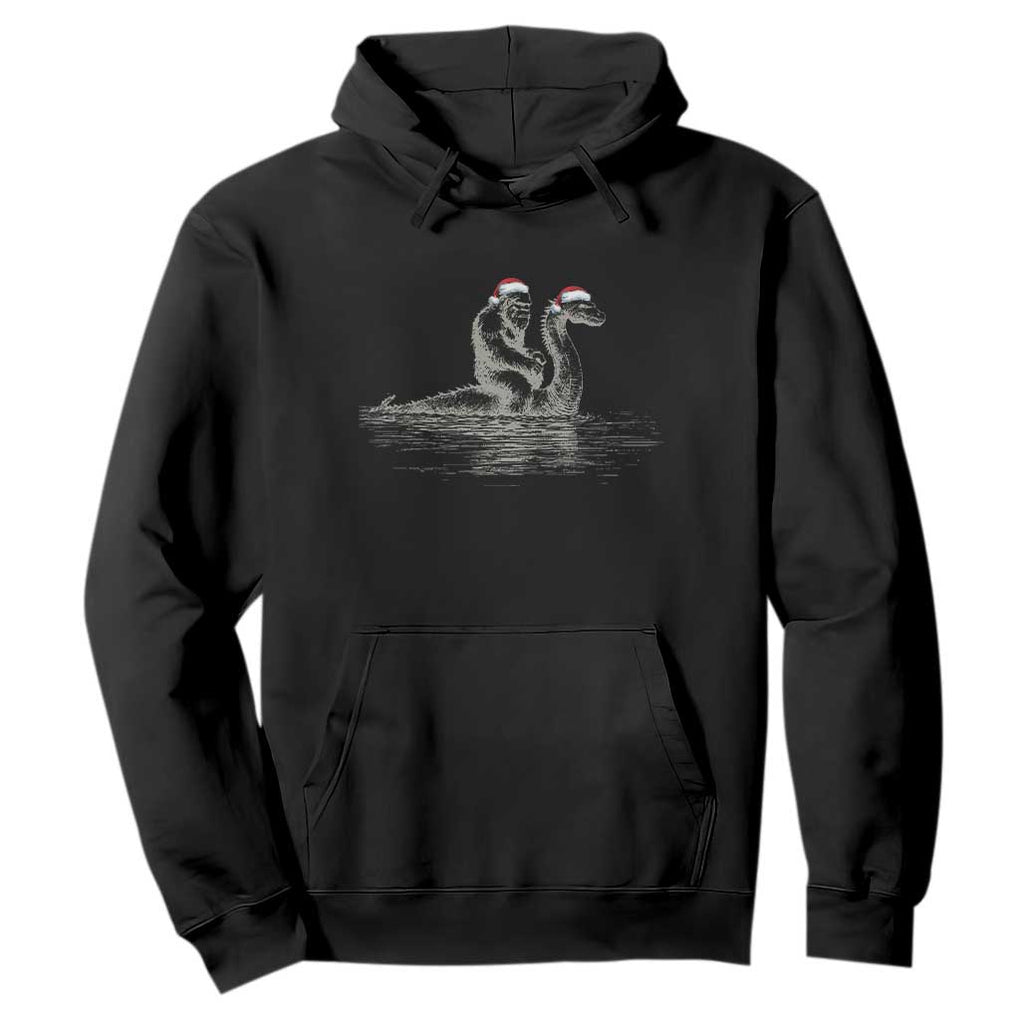 Bigfoot Christmas Hoodie Funny Hilarious Loch Ness Monster Really Sasquatch Lovers TS10 Black Print Your Wear