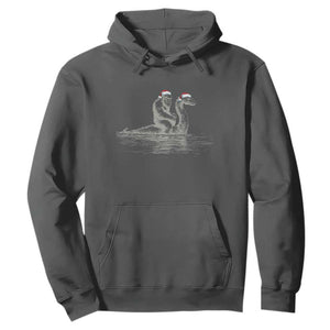 Bigfoot Christmas Hoodie Funny Hilarious Loch Ness Monster Really Sasquatch Lovers TS10 Dark Heather Print Your Wear
