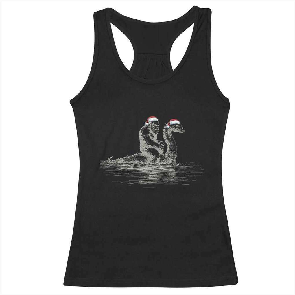 Bigfoot Christmas Racerback Tank Top Funny Hilarious Loch Ness Monster Really Sasquatch Lovers TS10 Black Print Your Wear