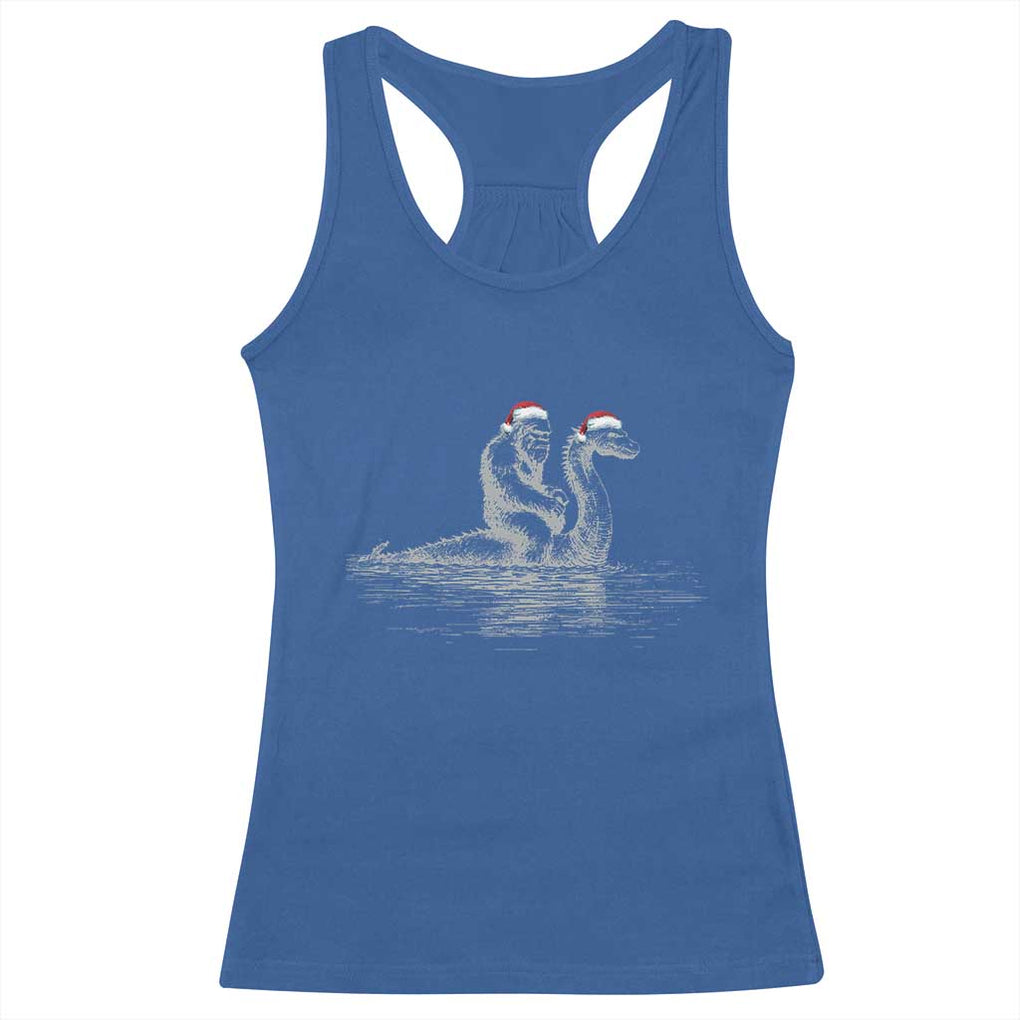 Bigfoot Christmas Racerback Tank Top Funny Hilarious Loch Ness Monster Really Sasquatch Lovers TS10 Royal Blue Print Your Wear