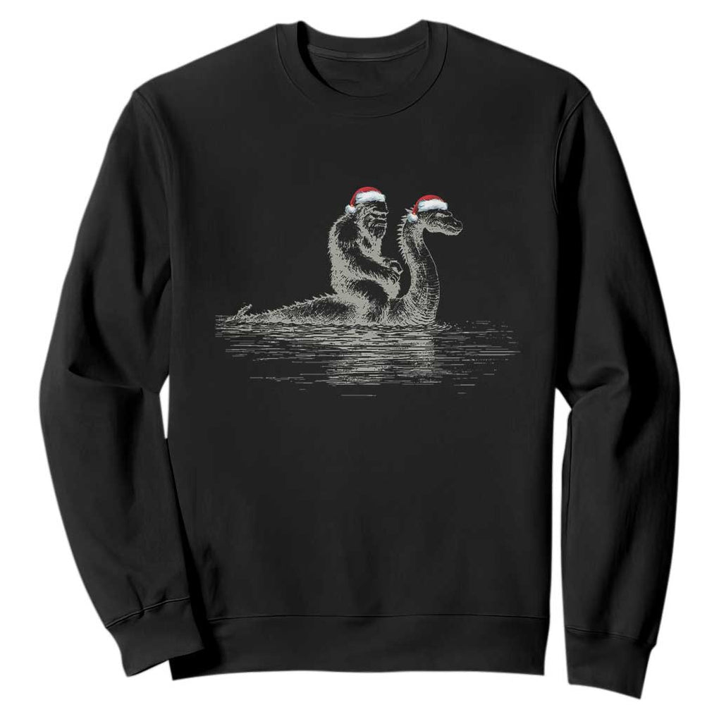 Bigfoot Christmas Sweatshirt Funny Hilarious Loch Ness Monster Really Sasquatch Lovers TS10 Black Print Your Wear