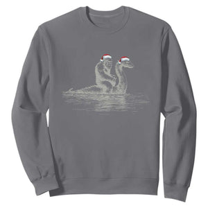 Bigfoot Christmas Sweatshirt Funny Hilarious Loch Ness Monster Really Sasquatch Lovers TS10 Charcoal Print Your Wear
