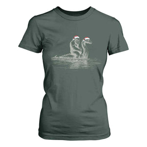 Bigfoot Christmas T Shirt For Women Funny Hilarious Loch Ness Monster Really Sasquatch Lovers TS10 Dark Forest Green Print Your Wear