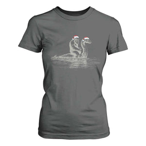 Bigfoot Christmas T Shirt For Women Funny Hilarious Loch Ness Monster Really Sasquatch Lovers TS10 Dark Heather Print Your Wear