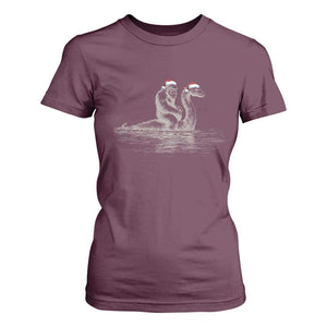 Bigfoot Christmas T Shirt For Women Funny Hilarious Loch Ness Monster Really Sasquatch Lovers TS10 Maroon Print Your Wear