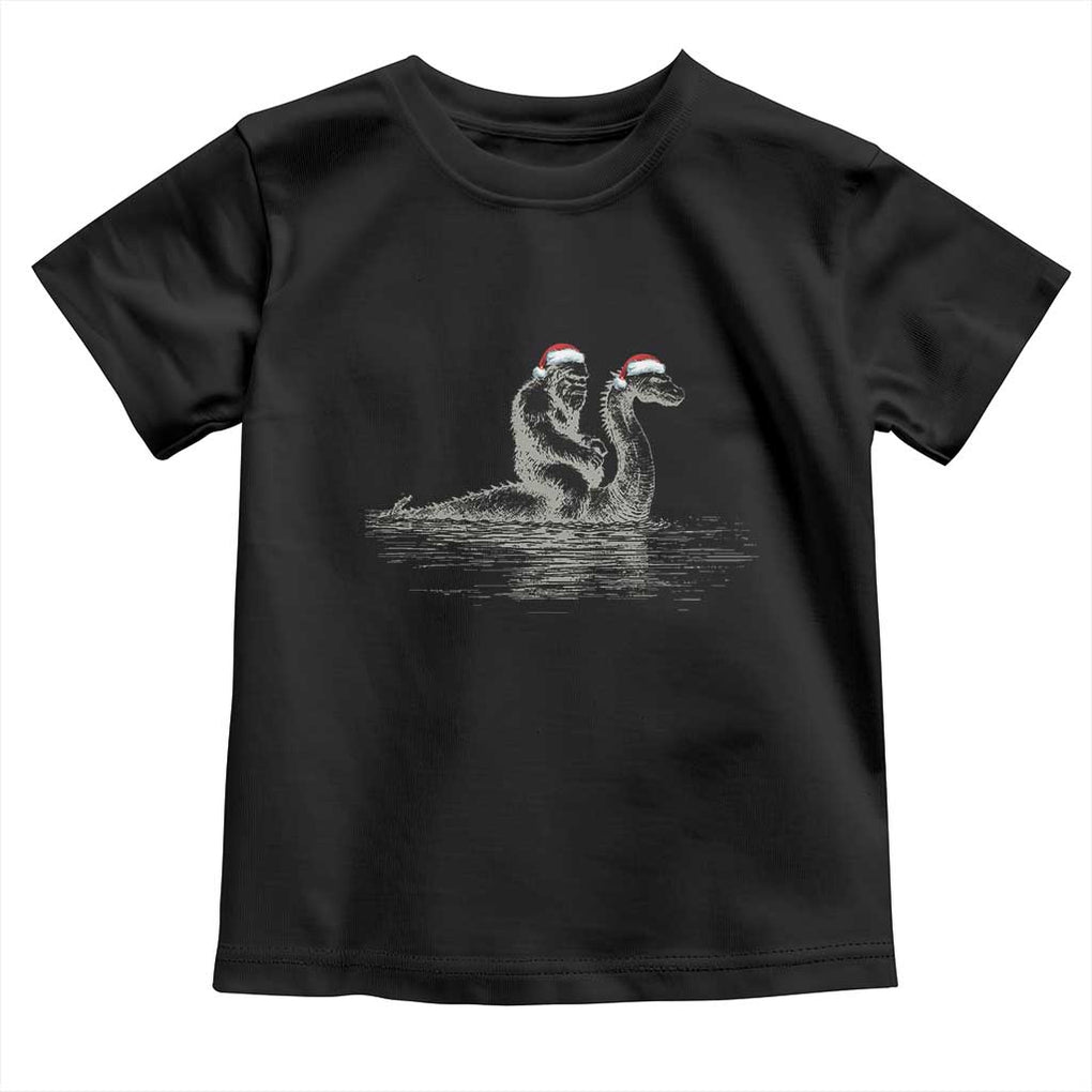Bigfoot Christmas Toddler T Shirt Funny Hilarious Loch Ness Monster Really Sasquatch Lovers TS10 Black Print Your Wear
