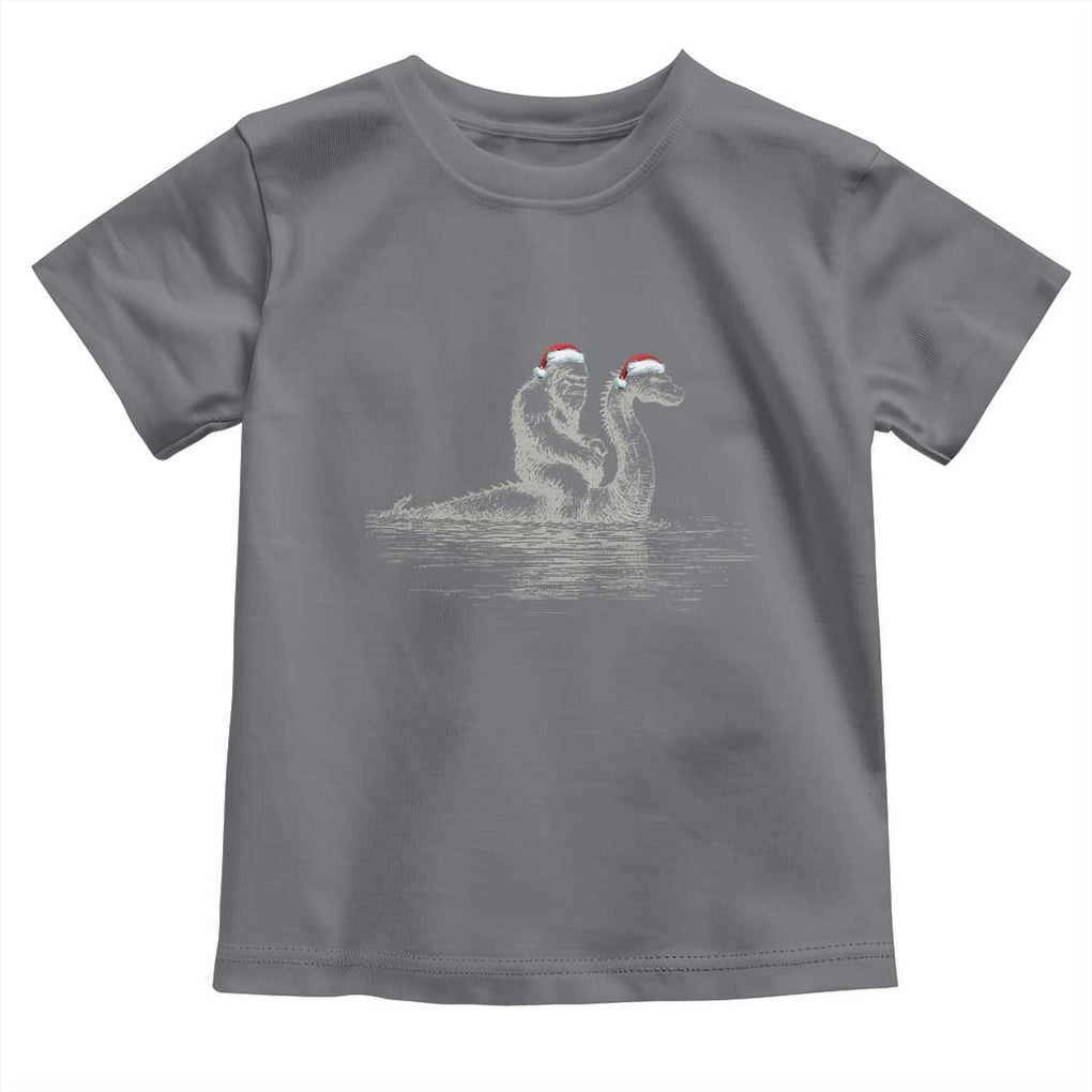 Bigfoot Christmas Toddler T Shirt Funny Hilarious Loch Ness Monster Really Sasquatch Lovers TS10 Charcoal Print Your Wear