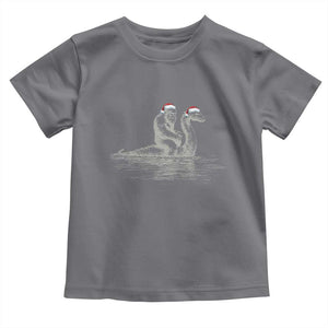 Bigfoot Christmas Toddler T Shirt Funny Hilarious Loch Ness Monster Really Sasquatch Lovers TS10 Charcoal Print Your Wear