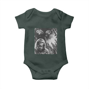 Funny Graphic Bigfoot Selfie with UFOs Weird Baby Onesie TS10 Print Your Wear