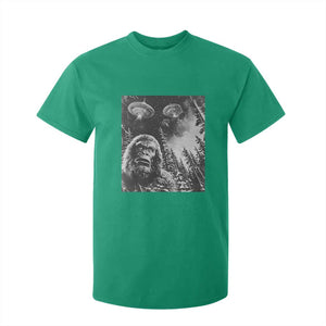 Funny Graphic Bigfoot Selfie with UFOs Weird T Shirt For Kid TS10 Irish Green Print Your Wear