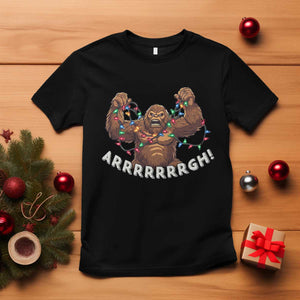 Bigfoot Christmas T Shirt Winter Yeti Sasquatch Loves Xmas Tree Lights TS10 Black Print Your Wear