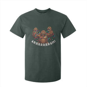 Bigfoot Christmas T Shirt For Kid Winter Yeti Sasquatch Loves Xmas Tree Lights TS10 Dark Forest Green Print Your Wear