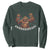 Bigfoot Christmas Sweatshirt Winter Yeti Sasquatch Loves Xmas Tree Lights TS10 Dark Forest Green Print Your Wear