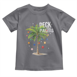 Hawaiian Christmas Baby Shirt Deck The Palms Christmas Palm Tree Beach Family Vacation TS10 Charcoal Print Your Wear