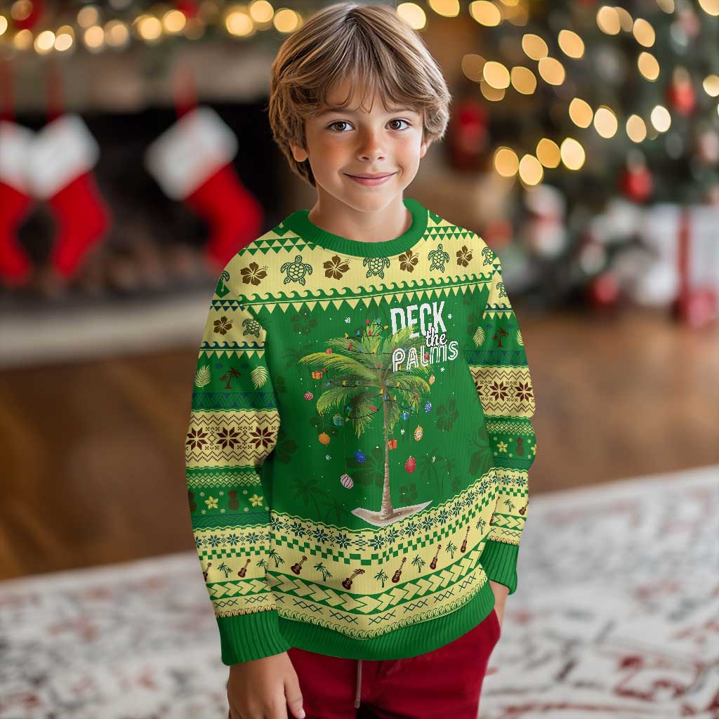 Hawaiian Christmas Ugly Christmas Sweater Deck The Palms Christmas Palm Tree Beach Family Vacation TS10 Forest Print Your Wear