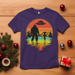 Funny Bigfoot Christmas T Shirt Believe Bigfoot Alien Santa Hat Sasquatch Loves TS10 Purple Print Your Wear