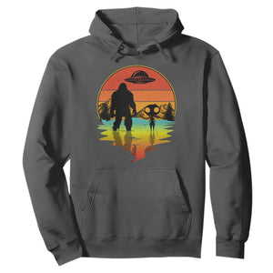 Funny Bigfoot Christmas Hoodie Believe Bigfoot Alien Santa Hat Sasquatch Loves TS10 Dark Heather Print Your Wear