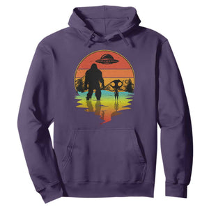 Funny Bigfoot Christmas Hoodie Believe Bigfoot Alien Santa Hat Sasquatch Loves TS10 Purple Print Your Wear