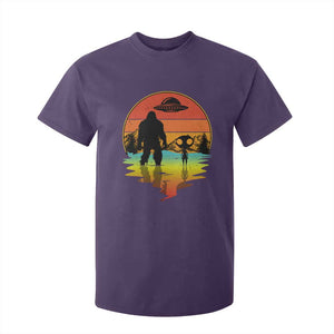 Funny Bigfoot Christmas T Shirt For Kid Believe Bigfoot Alien Santa Hat Sasquatch Loves TS10 Purple Print Your Wear