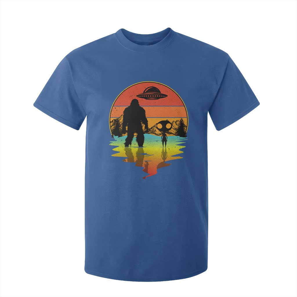 Funny Bigfoot Christmas T Shirt For Kid Believe Bigfoot Alien Santa Hat Sasquatch Loves TS10 Royal Blue Print Your Wear