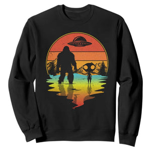 Funny Bigfoot Christmas Sweatshirt Believe Bigfoot Alien Santa Hat Sasquatch Loves TS10 Black Print Your Wear