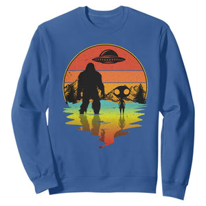 Funny Bigfoot Christmas Sweatshirt Believe Bigfoot Alien Santa Hat Sasquatch Loves TS10 Royal Blue Print Your Wear