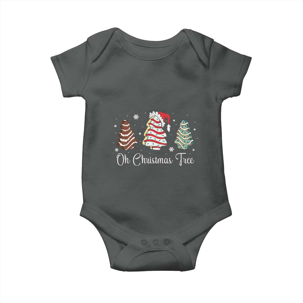 Funny Oh Christmas Tree Cakes Baby Onesie TS10 Dark Heather Print Your Wear