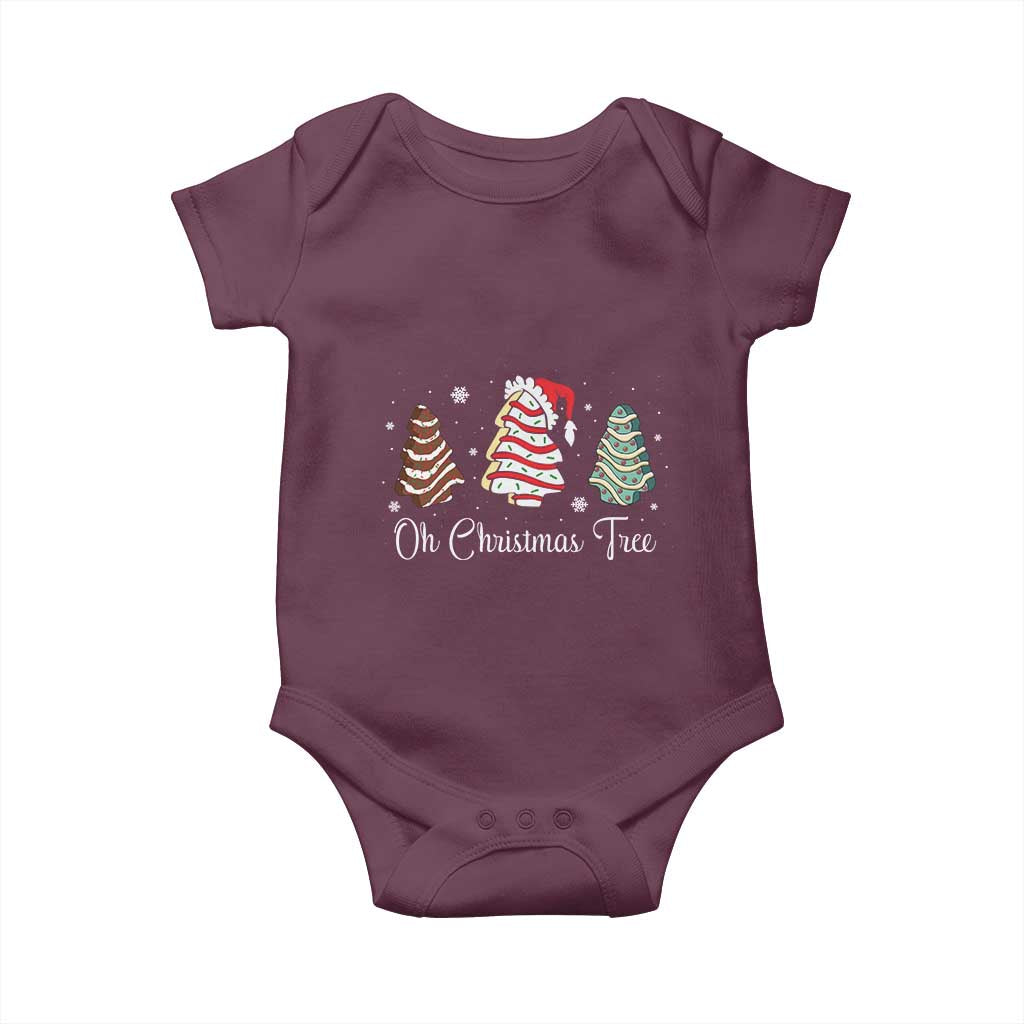 Funny Oh Christmas Tree Cakes Baby Onesie TS10 Maroon Print Your Wear