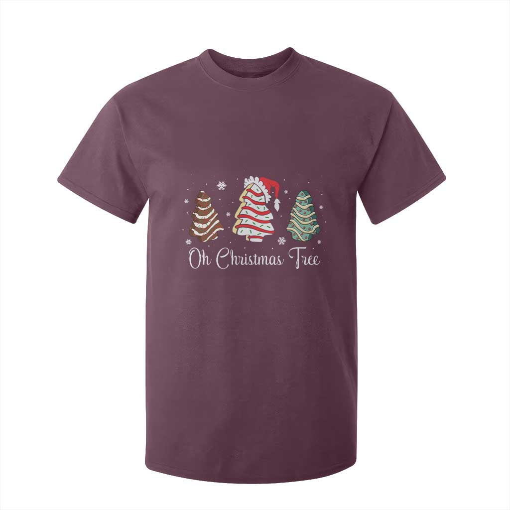 Funny Oh Christmas Tree Cakes T Shirt For Kid TS10 Maroon Print Your Wear