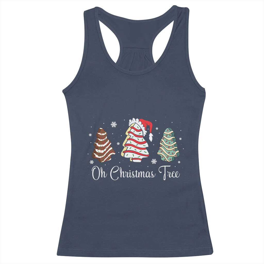 Funny Oh Christmas Tree Cakes Racerback Tank Top TS10 Navy Print Your Wear