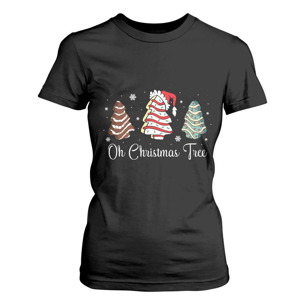 Funny Oh Christmas Tree Cakes T Shirt For Women TS10 Black Print Your Wear