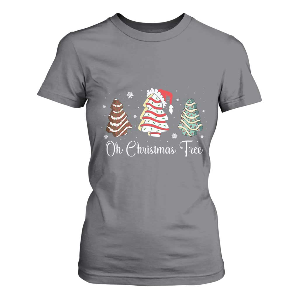 Funny Oh Christmas Tree Cakes T Shirt For Women TS10 Charcoal Print Your Wear
