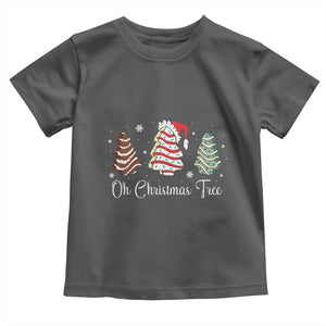 Funny Oh Christmas Tree Cakes Toddler T Shirt TS10 Dark Heather Print Your Wear
